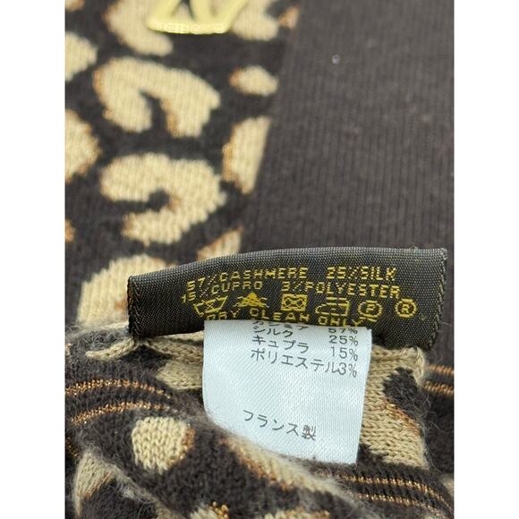 LOUIS VUITTON x Stephen Sprouse Cashmere Silk Leopard Long Gloves*Glitter gold! - Picture 6 of 7
